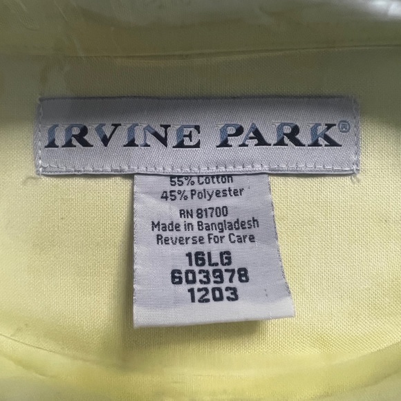 Irvine Park Oxford Long Sleeve Shirt with Button Down Collar sleeve 34/35 inch - Picture 12 of 16